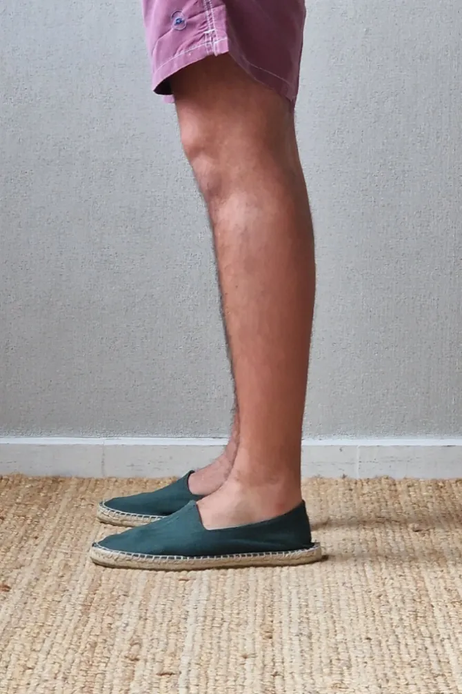 Alpargata hombre de espiguilla verde