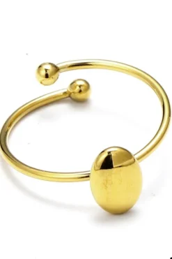Anillo ajustable de acero dorado