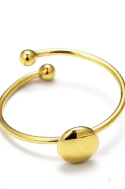 Anillo ajustable de acero dorado