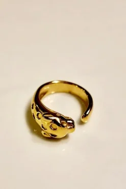 Anillo ajustable de acero dorado puma