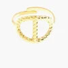 Anillo ajustable de acero dorado