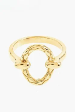 Anillo ajustable de acero dorado