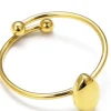 Anillo ajustable de acero dorado
