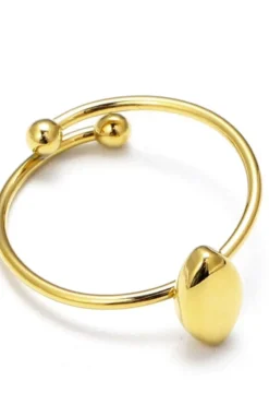 Anillo ajustable de acero dorado