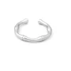 Anillo de acero plata bambu