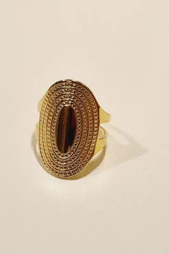 Anillo dorado de acero sello