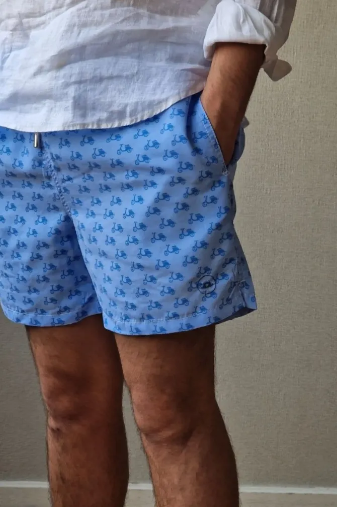 Bañador de hombre motos azul