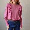 Blusa bambula y lurex rosa
