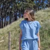 Blusa denim de rayas azul
