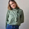 Blusa estampado geométrico verde