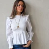 Blusa fruncida blanca