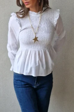 Blusa fruncida blanca