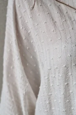 Blusa plumeti y lurex blanca