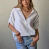 Blusa tipo lino blanca