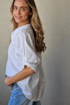 Blusa tipo lino blanca