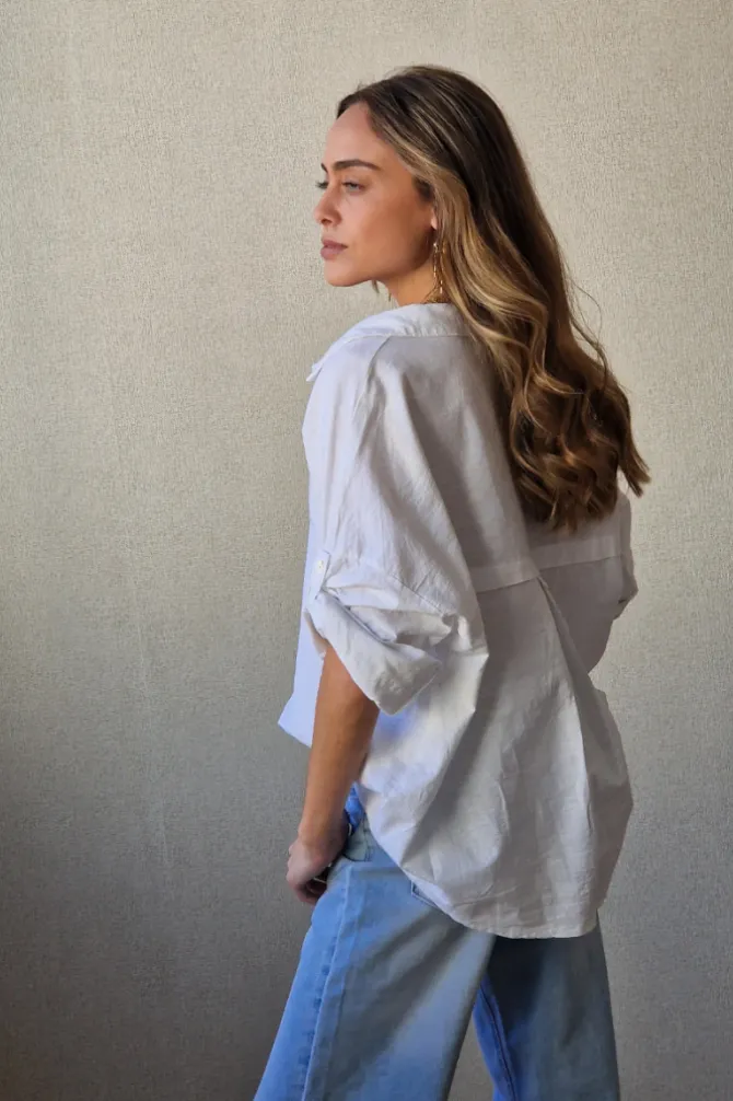 Blusa tipo lino blanca