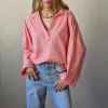 Blusa tipo lino coral