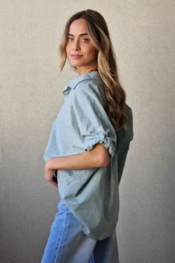 Blusa tipo lino verde