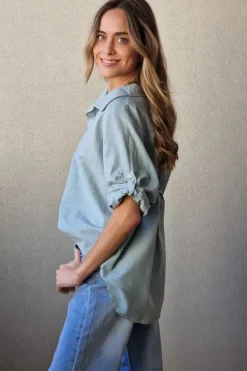 Blusa tipo lino verde