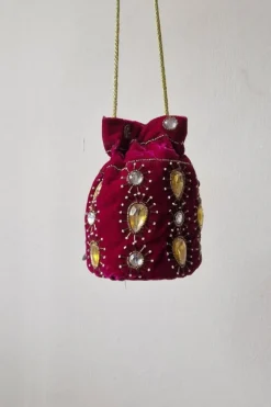 Bolso bombonera buganvilla con piedras