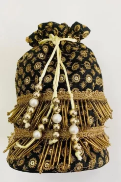 Bolso bombonera negra y dorado