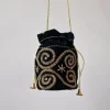 Bolso bombonera verde y dorada