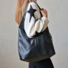 Bolso de hombro de piel negro