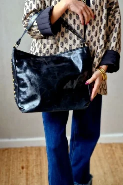 Bolso de hombro tachuelas negro