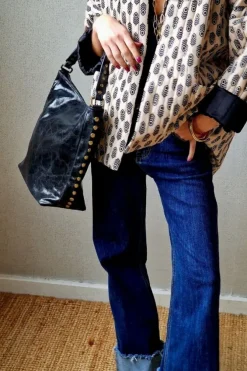 Bolso de hombro tachuelas negro