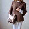 Bolso de piel con flecos cobre metalizado