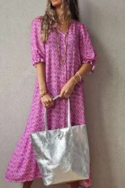 Bolso de piel plata con opción de personalizar
