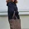 Bolso de piel shopping animal print