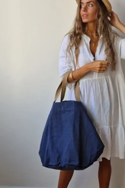 Bolso de playa oversize azul marino con opción de personalizar