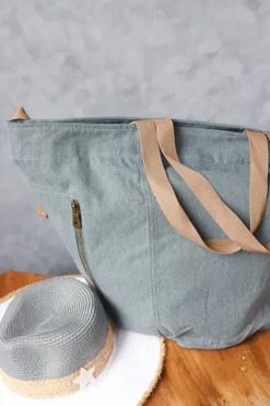 Bolso de playa oversize azul grisáceo