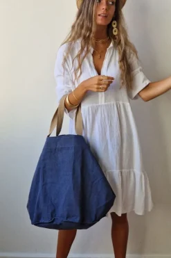 Bolso de playa oversize azul marino con opción de personalizar