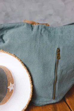 Bolso de playa oversize azul grisáceo