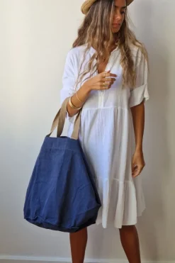 Bolso de playa oversize azul marino con opción de personalizar