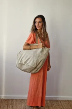 Bolso de playa oversize beige con opción de personalizar