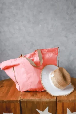 Bolso de playa oversize coral con opción de personalizar