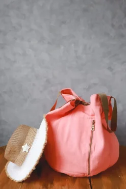 Bolso de playa oversize coral con opción de personalizar