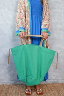 Bolso de playa oversize verde con opción de personalizar