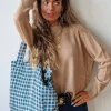 Bolso de tela acolchado con estampado de cuadros