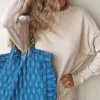 Bolso de tela acolchado con estampado paisley azul