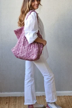 Bolso de tela estampada buganvilla con opción de personalizarlo