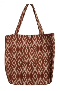 Bolso de tela estampada ikat caldero con opción de personalizarlo