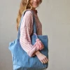 Bolso de tela vaquera clara con opción de personalizarlo