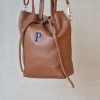 Bolso mini de piel camel