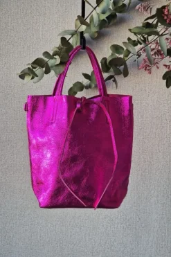 Bolso mini de piel fucsia night con opción de personalizar