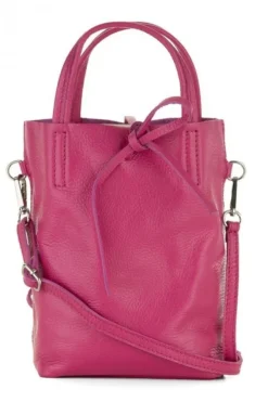 Bolso mini de piel fusia