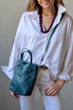 Bolso mini de piel verde antiguo con opción de personalizar